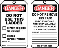 43Z333 Danger Tag, 5-7/8 x 3-3/8, PK 25