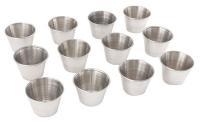 44F727 Sauce Cup, 2-1/2 oz, Stainless Steel, PK 12