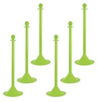 44F756 Light Duty Stanchion, Green, PK 6
