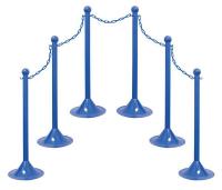 44F757 Light Duty Stanchion and Chain Kit, Blue