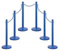 44F758 Med Duty Stanchion and Chain Kit, Blue