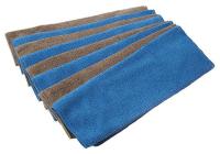 45C136 Microfiber Towel, Blue/Gray, 14x14 In., PK8