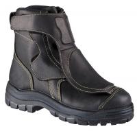 45H502 Work Boots, Stl, Mn, 9-1/2, Blk, PR
