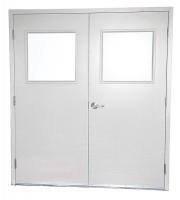 45K963 Double Door w/Glass, Steel, 84Hx72W, White