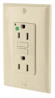 45W746 GFCI , Shallow Hospital Grade, Ivory, 15A