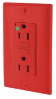 45W748 GFCI , Shallow Hospital Grade, Red, 15A