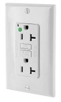 45W751 GFCI , Shallow Hospital Grade, White, 20A