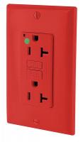 45W753 GFCI , Shallow Hospital Grade, Red, 20A