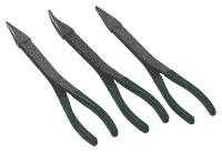46C166 Long Nose Plier Set, Steel, Vinyl Dip, 3 Pc