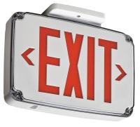 46C213 Exit Sign, Red, 2Side, W Battery