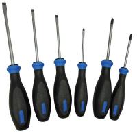 46E678 Screwdriver Set, Slotted/Phillips, 6 PC