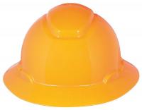 46G035 Hard Hat, Full Brim, 4pt. Ratchet, Orange