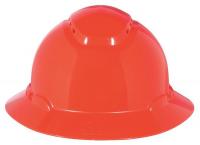 46G045 Hard Hat, Full Brim, 4pt. Ratchet, Red