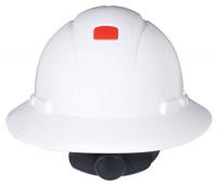 46G052 Hard Hat, Full Brim, 4pt. Ratchet, White