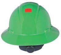 46G055 Hard Hat, Full Brim, 4pt. Ratchet, Green