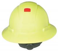 46G060 Hard Hat, Full Brim, 4pt. Rtch, Hi-Viz Ylw