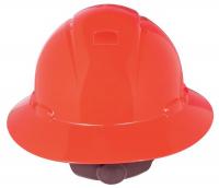 46G067 Hard Hat, Full Brim, 4pt. Ratchet, Red