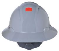 46G070 Hard Hat, Full Brim, 4pt. Ratchet, Gray