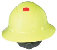 46G071 Hard Hat, Full Brim, 4pt. Rtch, Hi-Viz Ylw