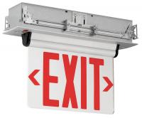 46T228 Exit Sign, 3.7W, LED, Red/Silver, Recessed
