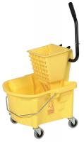 46U222 Mop Bucket &amp; Wringer Combo, 26 qt, Yellow