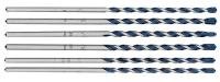 46U357 Hmmr Drill Bit Set, Blue Grnt, 1/2 In, PK6