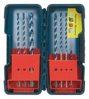 46U358 Hmmr Drill Bit Set, Blue Grnt, 1/2 In, PK7
