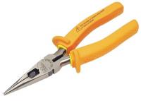46W394 Insulated Long Nose Pliers, 1-3/4 in Jaw