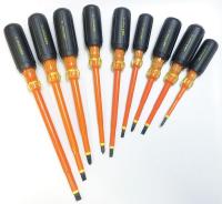 46W414 Insulated Screwdriver Set, SL/PH/SQ, 9 Pc