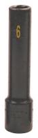 46W477 Impact Socket, 1/4 in Dr, 6 pt Deep, 6mm