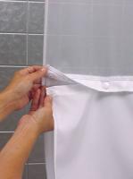 46Y261 Shower Curtain, White, 70 In L, 57 In W