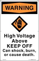 48W876 Warning Sign, 11 x 7In, Orange/Black/White