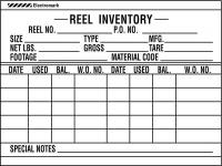 48W910 Reel Inventory Tag, 4-1/2 x 6 In, Blk/Slvr