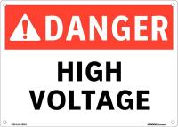 48W929 Danger Sign, 10 x 14In, Blk/Red/Wht, PK 5