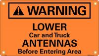 48W940 Warning Sign, 12 x 21In, Black/Orange