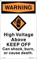 48W963 Warning Sign, 10 x 14In, Black/Orange/Wht