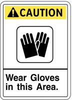 48W979 Caution Sign, 14 x 10In, Yllw/Blk/Wht, Eng