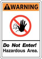 48W983 Warning Sign, 7 x 10In, Red/Black/White