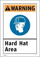 48W985 Warning Sign, 7 x 10In, Red/Black/White