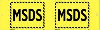 48X003 MSDS Sign, 6 x 8-3/4In, Black/Yellow