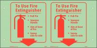 48X004 Fire Exting Sign, 6 x 8-3/4In, Red/White