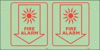 48X007 Fire Alarm Sign, 6 x 8-3/4In, Red/White