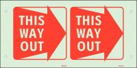 48X013 Directional Sign, 6 x 9In, Red/White