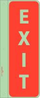 48X018 Exit Sign, 12 x 4In, White/Red