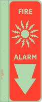 48X020 Fire Alarm Sign, 12 x 4In, White/Red