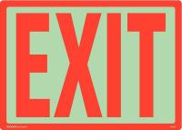 48X030 Exit Sign, 14 x 10In, White/Red