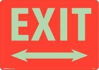 48X036 Exit Sign, 14 x 10In, White/Red