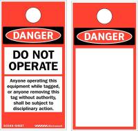 48X043 Lockout Tag, Polyester, PK 150