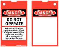 48X044 Lockout Tag, Polyester, Blk/Red/Wht