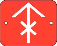 48X103 Pole Tag, 2 x 2-1/2In, White/Red